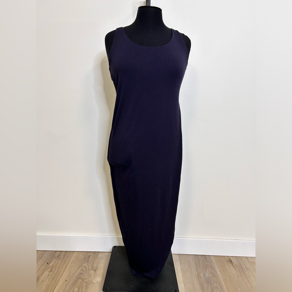 ◾️Charli Navy Blue Side Layer Maxi Dress